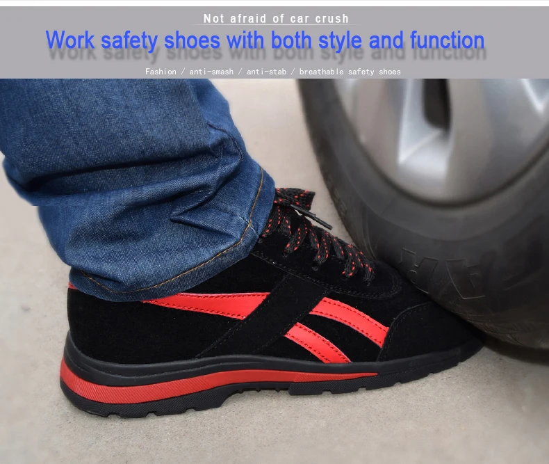 Мужская Уличная защитная обувь со стальным носком, Мужская Рабочая обувь со стальной подошвой средней высоты, дышащая обувь