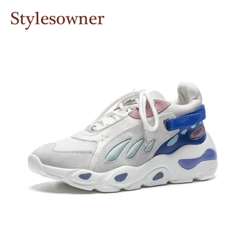 

Stylesowner 2020 Autumn Lady Causal White Shoes Platform Lace Up Sneakers Shoe Thick Bottom Trainers Chaussure Femme