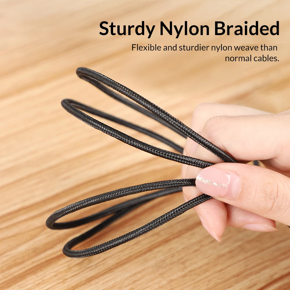 TOPK-Ultra-Durable-Nylon-Braided-Wire-Metal-Plug-Data-Sync-Charging-Data-Micro-USB-Cable-for