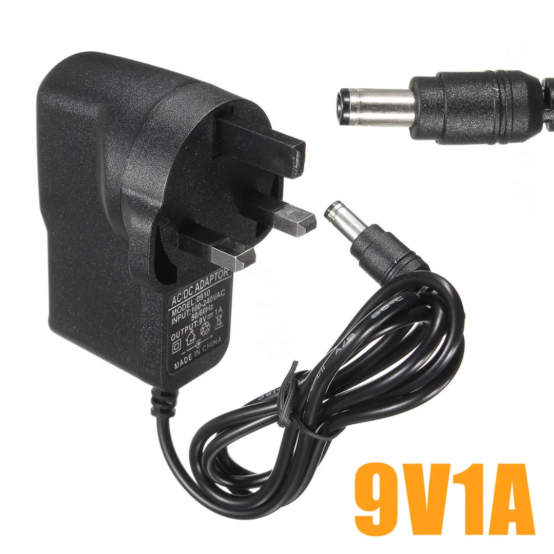 Mayitr DC 5.5x2.1mm UK Plug Charger 9V 1A Intelligent Adaptor Charger