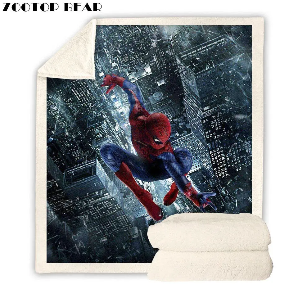 

Hero Style Throw Blanket Adult Anime Bedding Soft Spiderman 3D Printed Office Quilts Picnic Fashion Style Brand Travel Drop Ship