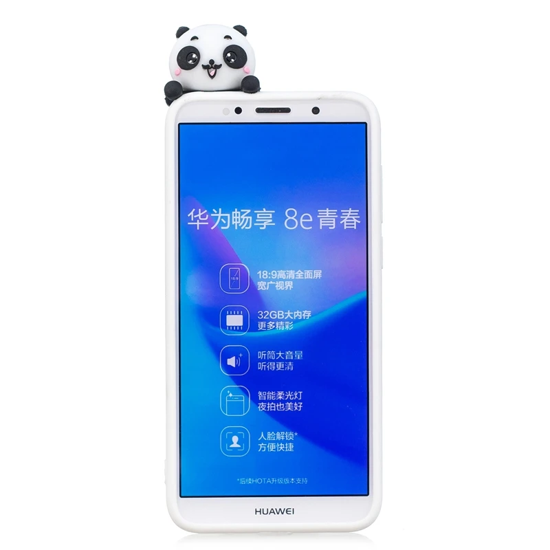 Y3 Y5 Y6 чехол Etui huawei Y7 Prime чехол милый 3D, панда, единорог, собака силиконовый чехол на huawei Y3 Y5 Y6 Y7 Prime чехол