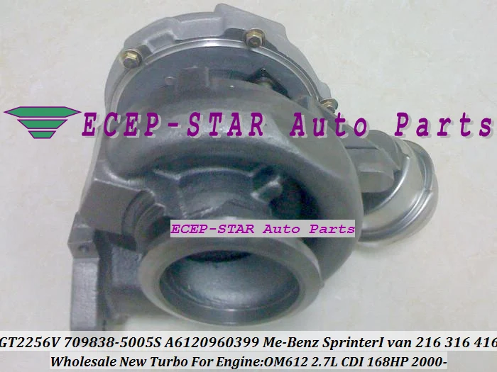 GT2256V 709838-0004 A6120960399 709838 Turbo Turbocharger For Mercedes Benz Sprinter I Van 216CDI 316CDI 416CDI OM612 2.7L 168HP (6)