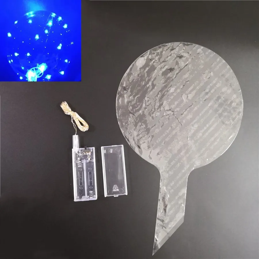 led balloon set blue 20 дюймов светящийся светодиодный шар, прозрачный круглый шар, Декор, день рождения, вечеринка, свадьба, воздушные шары, Рождественское украшение для домашнего подарка - Цвет: led balloon set blue