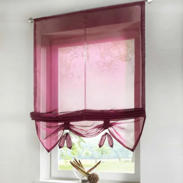 German Style Liftable Window Curtains Nice Sheer Voile Roman Curtain