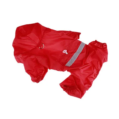 Дождевик для щенков дождевые пальто с капюшоном светоотражающий водонепроницаемый для маленьких собак одежда мягкая дышащая дождевик XS-2XL - Цвет: Красный