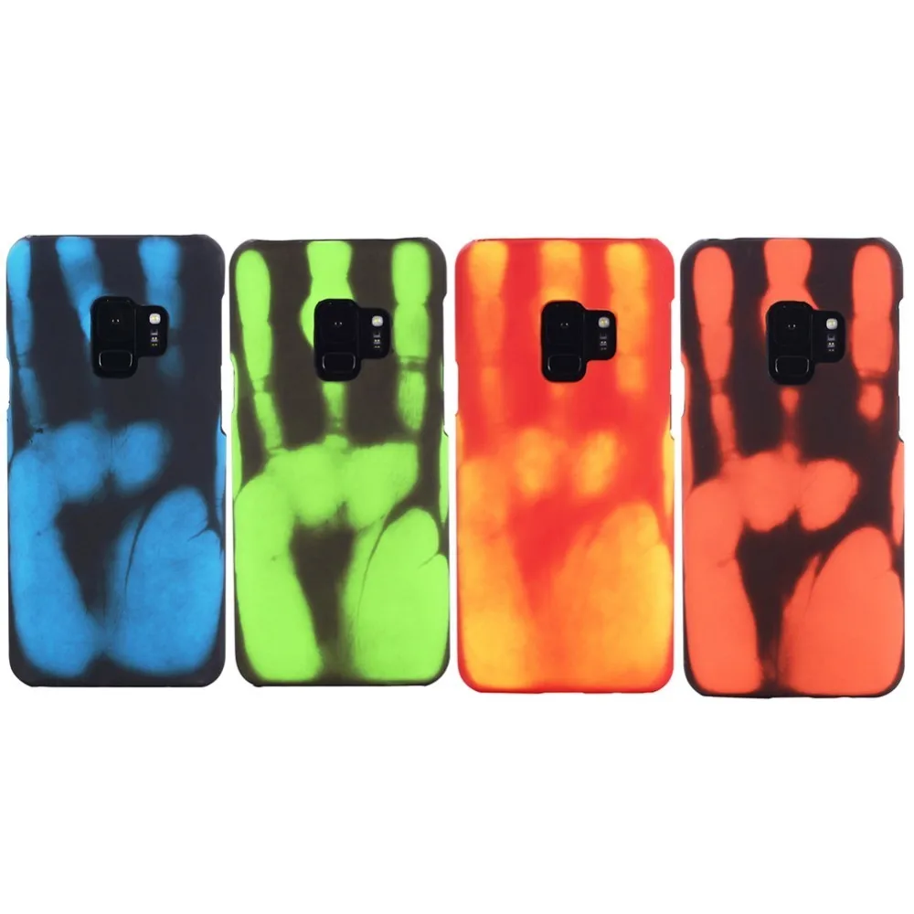 

Thermal Sensor Fluorescent Color Changing COOL Matte PC Phone Case For Samsung Galaxy S9/S9+ Black Cover For S9 Plus Coque