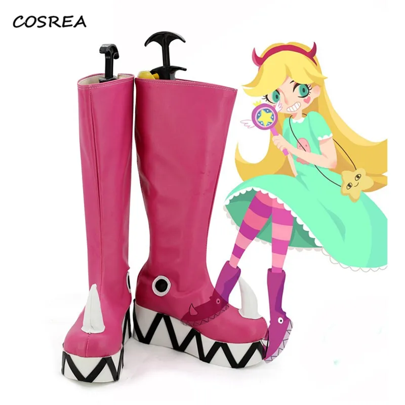 

Anime Star vs. Shoes The Forces of Evil Women Cosplay Costumes Boots Princess Star Butterfly Pink Custom Made Halloween Props
