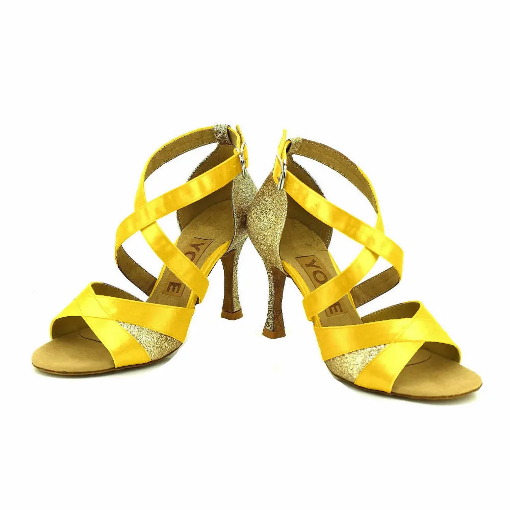 YOVE Dance font b Shoe b font Satin Women s Latin font b Salsa b font