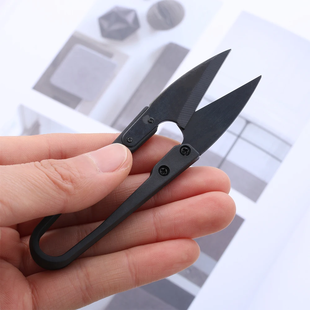 Новые черные u-образные ножницы из углеродистой стали, резьбовые ножницы, швейные ножницы, инструмент портного шитья и аксессуары