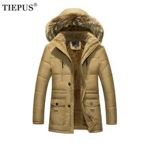 TIEPUS, новинка, зимняя мужская куртка, плюс бархат, толстое теплое пальто в стиле милитари, мужская куртка с капюшоном, зимняя мужская ветровка размера плюс, L~ 5XL