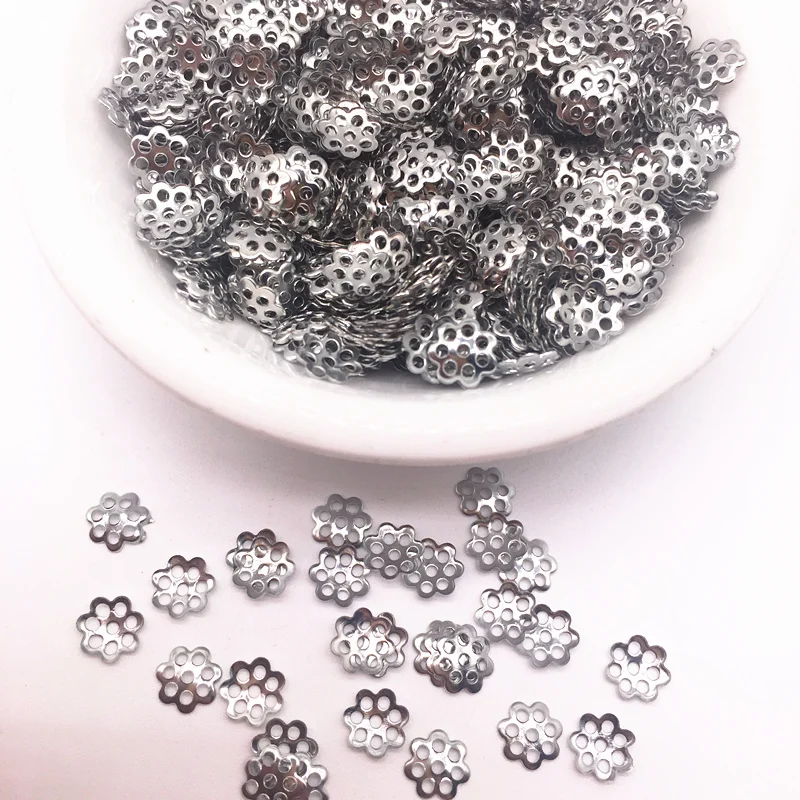 500 pièces 6mm creux résultats de fleur cône extrémité perles capuchon filigrane fabrication de bijoux DIY