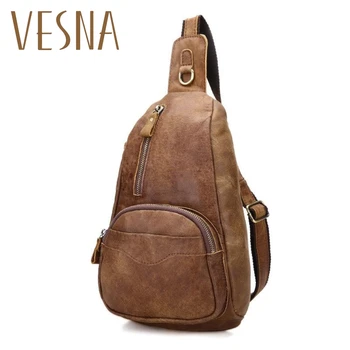 Factory Wholesale Summer New Leather Chest Bag Men's Casual Fashion Trend Korean Version Of The First Layer Of Leather Chest Bag ms new wave korean version of the joker laptop shoulder bag the first layer ms leather messenger bag zipper leather handbag