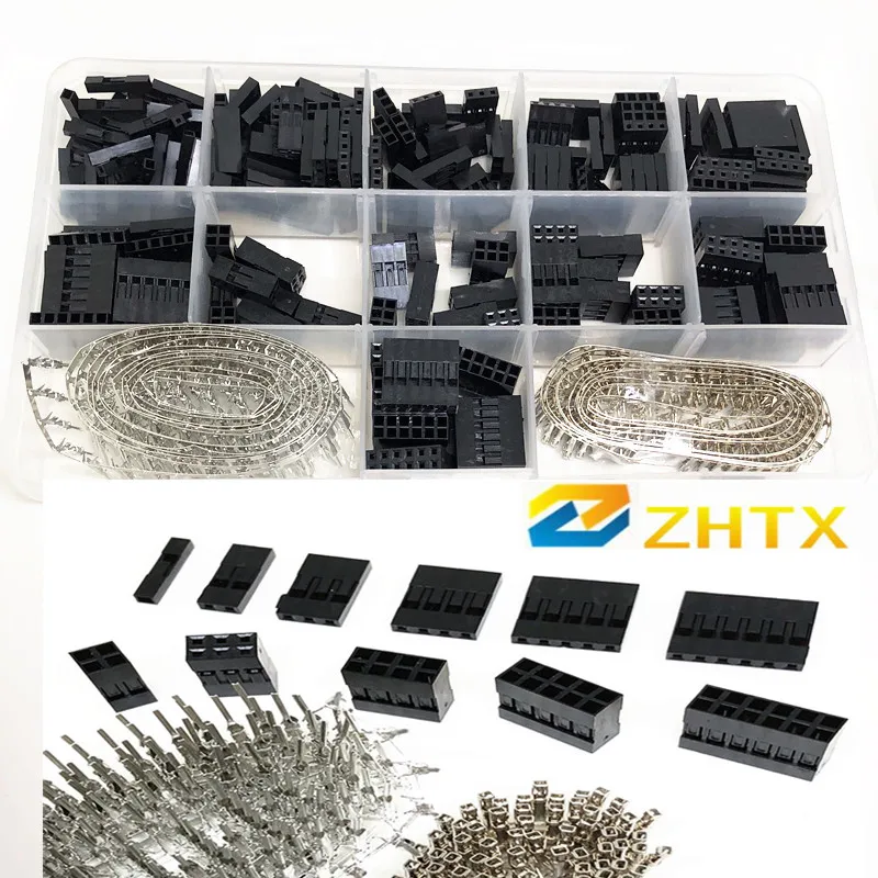 

620pcs Dupont Connector 2.54mm, Dupont Cable Jumper Wire Pin Header Housing Kit, Male Crimp Pins+Female Pin Terminal Connector