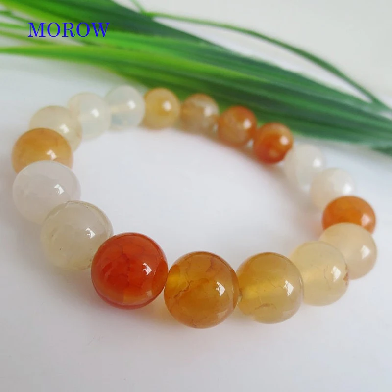 MOROW Fashion Dainty Natural Stone Bracelets Dragon Veins Agates Round Bead for Women Men Jewelry Charm Handmade Bracelets New (9)