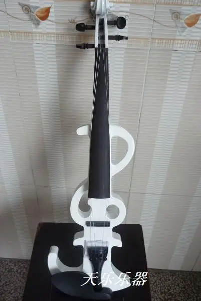 

Cool white electric violin musical instrument handmade electric violin white bow
