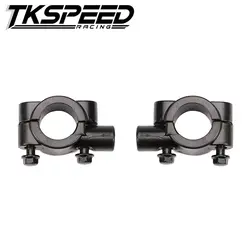 TKSPEED - 2pcs 10MM Universal Black Motorcycle Handlebar Mirror Mount Holders Adapter Aluminum Clamp