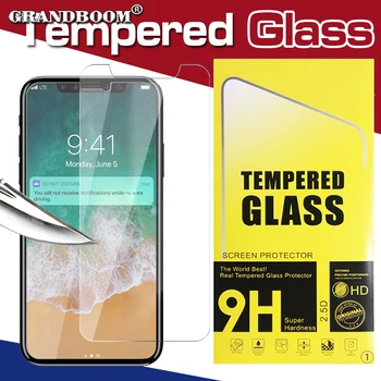 

100pcs 0.26mm Premium Tempered Glass For iPhone 11 Pro Max XS XR X 8 7 6 6S Plus Screen Protector Protective Film With Packaging