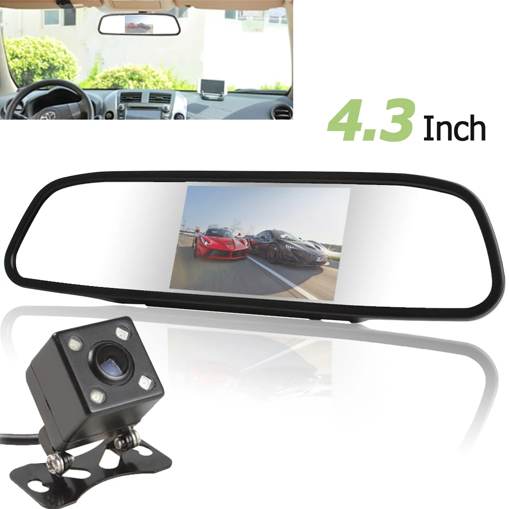 Univeral 4 3 Inch TFT LCD Auto Car Rear View Mirror Monitor Parking Night Vision Car