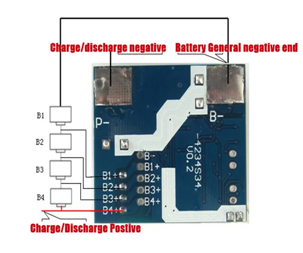 4S 12a 12.8 В lifepo4 БМС/PCM/PCB Батарея защиты схема для 4 упаковки 18650 Батарея ячейки w /Температура переключатель