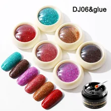 6 цветов, женский набор для ногтей с блестками, зеркальный эффект, блеск для ногтей, порошок с герметиком- MS