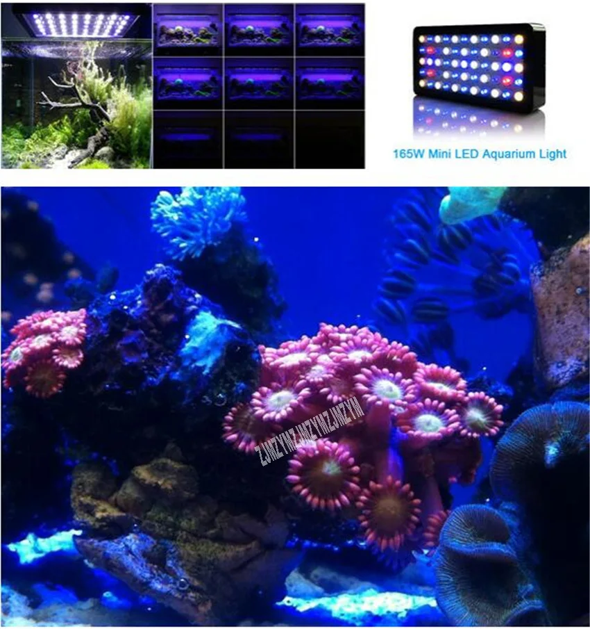 HYG05-W55x3w-B интеллектуальная диммируемая светодиодная аквариумная лампа Wi-Fi контроль полного спектра освещение лампы для рифовых коралловых рыб 85-265 в 120 Вт