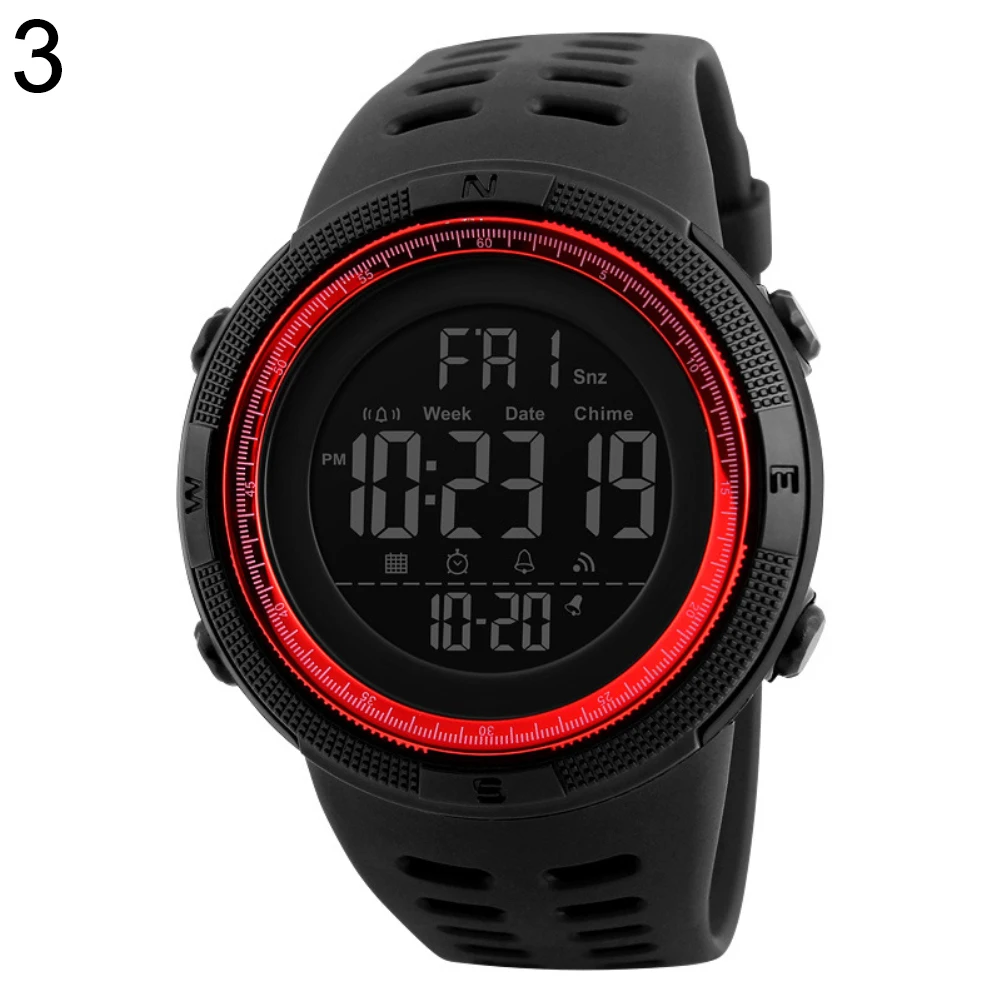 Goedkoop 10 Pcs Skmei 1251 Fashion Multifunctionele Digitale Horloge Siliconen Waterdichte Sport Polshorloge Mannen Часы Мужские Gratis Verzending