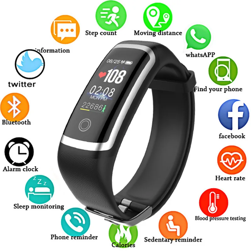 

Casual Sport Smart Watch Men Bluetooth Digital Wristwatches Women Fitness Bracelet Heart Rate Monitor Blood Pressure Tracker