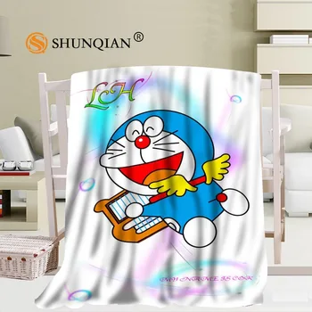 

New arrival Custom Doraemon Travel Blanket Home TV Casual Relax for Family Soft Fluffy Warm Blanket 40X50 50X60 58X80