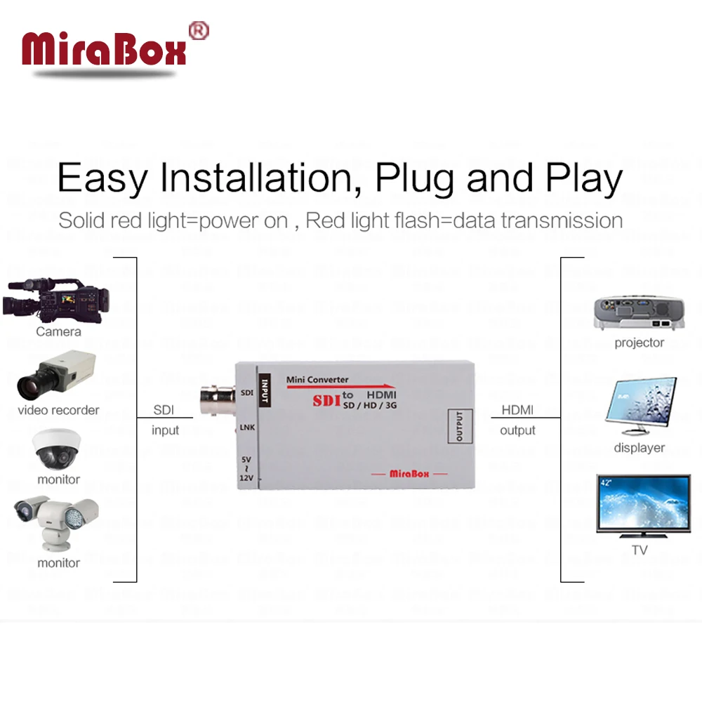  1080P Mini 3G SDI To HDMI Converter With Audio For HD Camera SDI To HDMI Video Converter Mini Box S