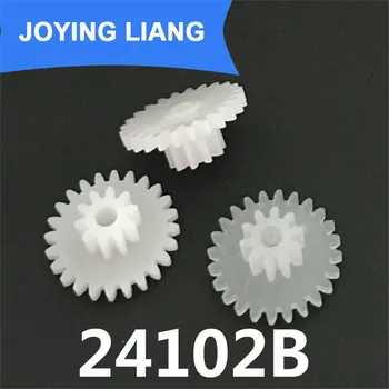 

24102B 0.5M Gear 13mm Diameter 24 Teeth 10 Teeth POM Plastic Pinion 2MM Motor Shaft Toy Parts Wheels 10pcs/lot