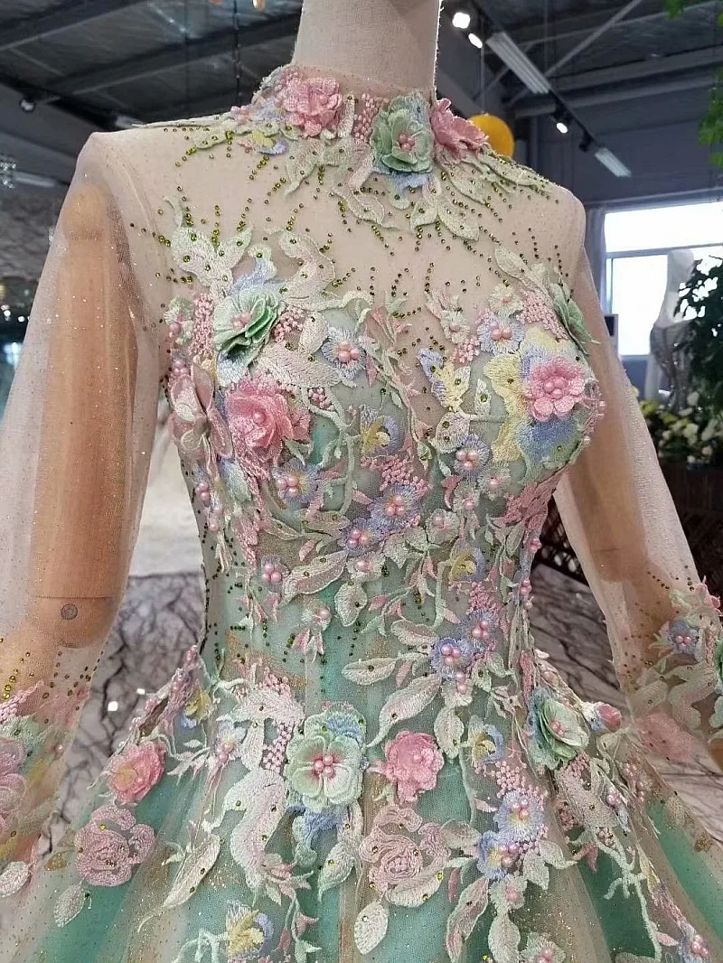 Vestido дебютантное бальное платье Бальные платья салатовый с открытыми плечами 3D цветы сладкий 16 платье Vestidos De 15 Anos