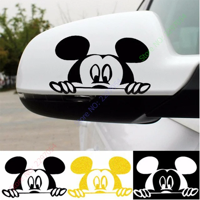 1PAIR mickey mouse car decal stickers on Car Rearview Sticker