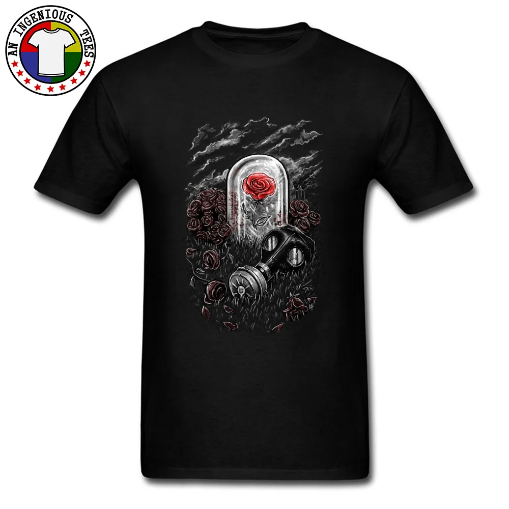 Birthday Short Sleeve Tops Tees Father Day Faddish Crewneck Cotton Fabric T Shirt Men's Top T-shirts The Last Flower On Earth The Last Flower On Earth black