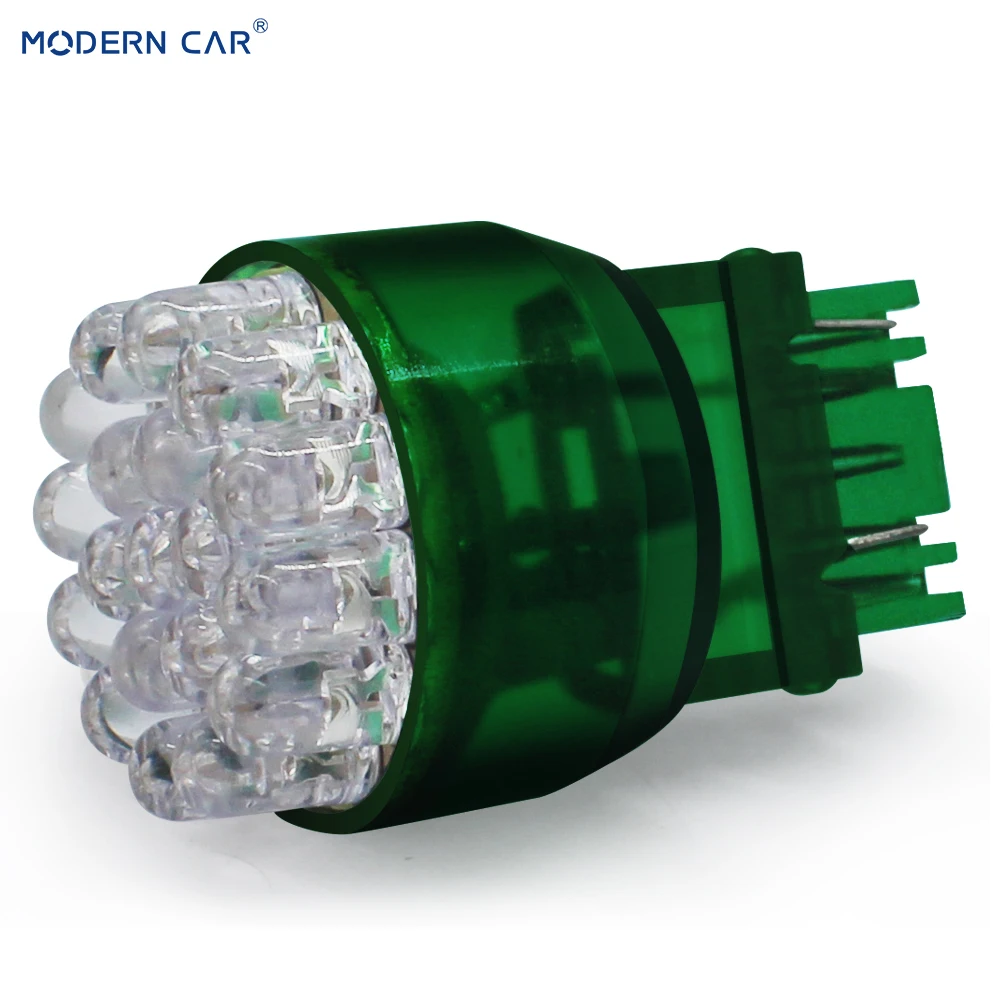 Современный автомобильный 1 шт. T20 светодиодный светильник для авто 7443 25SMD, дневной ходовой светильник, сигнальный светильник, синий, зеленый, белый, стоп-сигнал, задний фонарь