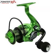 Ymoshi Улучшенная алюминиевая спиннинговая Рыболовная катушка для ловли карпа 13+ 1BB 3 цвета зеленый золотой красный 1000-7000