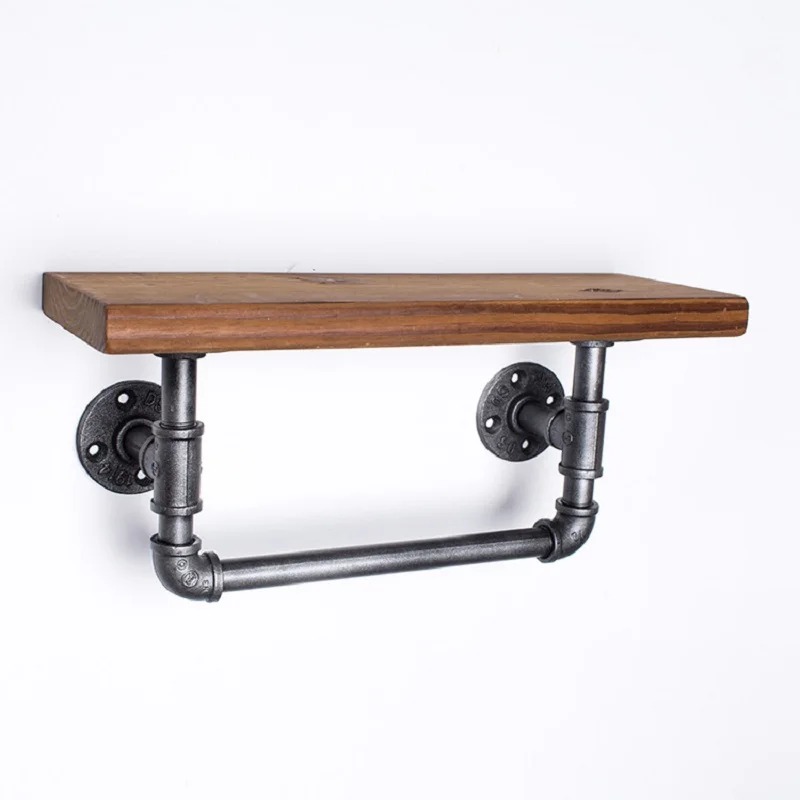 

40*15cm LOFT AMERICAN COUNTRY STYLE FURNITURE, WROUGHT IRON WALL SHELF BOOKCASE SHELF EXHIBITION SHELF BATHROOM TOWEL RACK -Z38