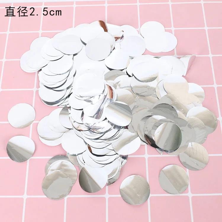 silver 2.5cm 1000 г/пакет, разноцветные конфетти из фольги, круглые в форме сердца, звезды, свадебные блестки, розовое золото, прозрачный шар, Bobo наполнители, Декор - Цвет: silver 2.5cm