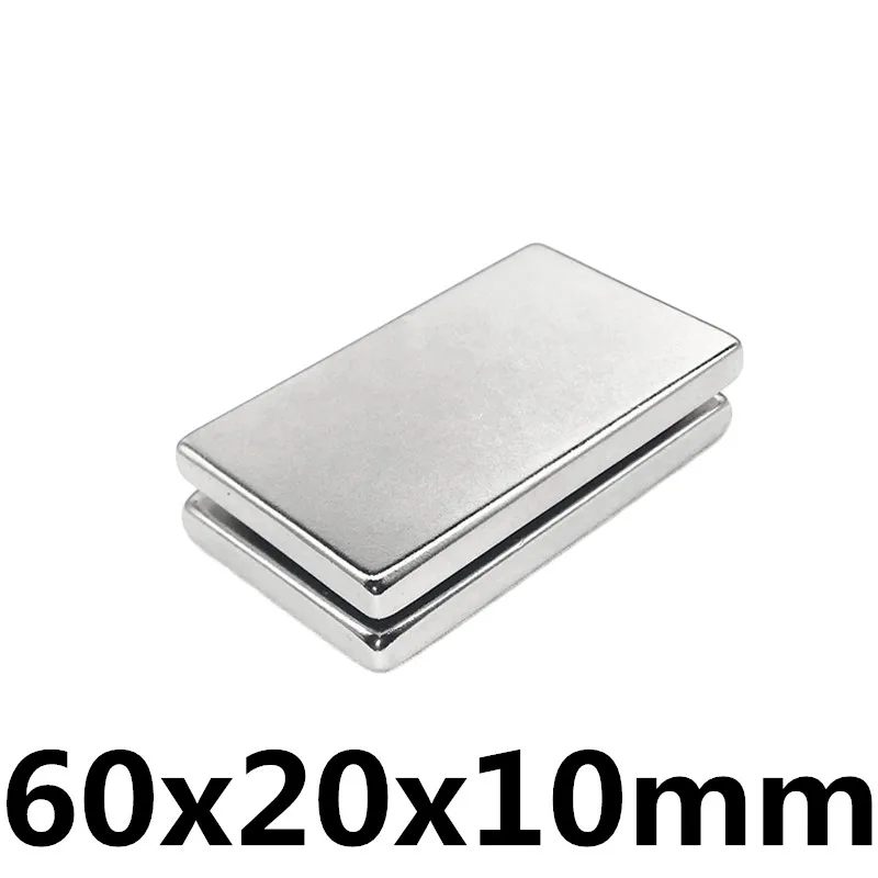 1 шт. 60x20x10 мм сильный N35 неодимовые магниты блок NdFeB редкоземельных Craft DIY мощный