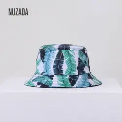 NUZADA бренд печати хлопок нейтральный для мужчин женщин шапки для рыбака пара на лето и весну шапки Двусторонняя можно носить Панама