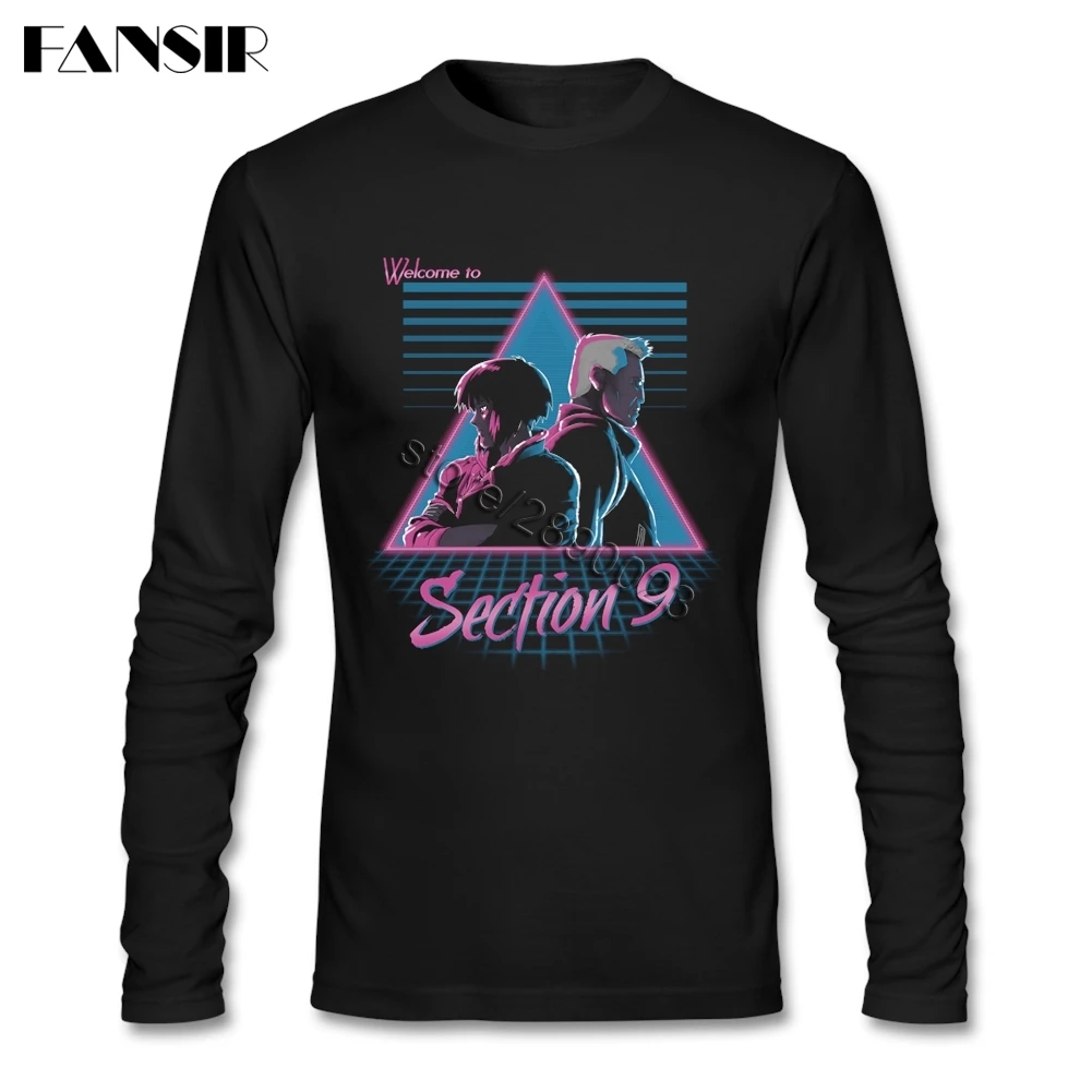 

Ghost In The Shell Welcome To Section 9 Tee Shirts Mens Vaporwave Round Neck Long Sleeve Cotton Homme Tee Shirt Asian Size
