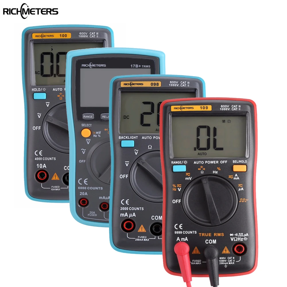 RICHMETERS RM109 Multifunction Digital Multimeter AC/DC Voltage current ...