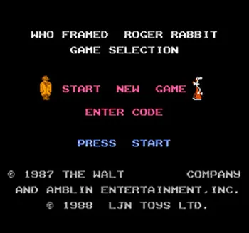 

Roger Rabbit Region Free 60 Pin 8Bit Game Card For Subor Game Players