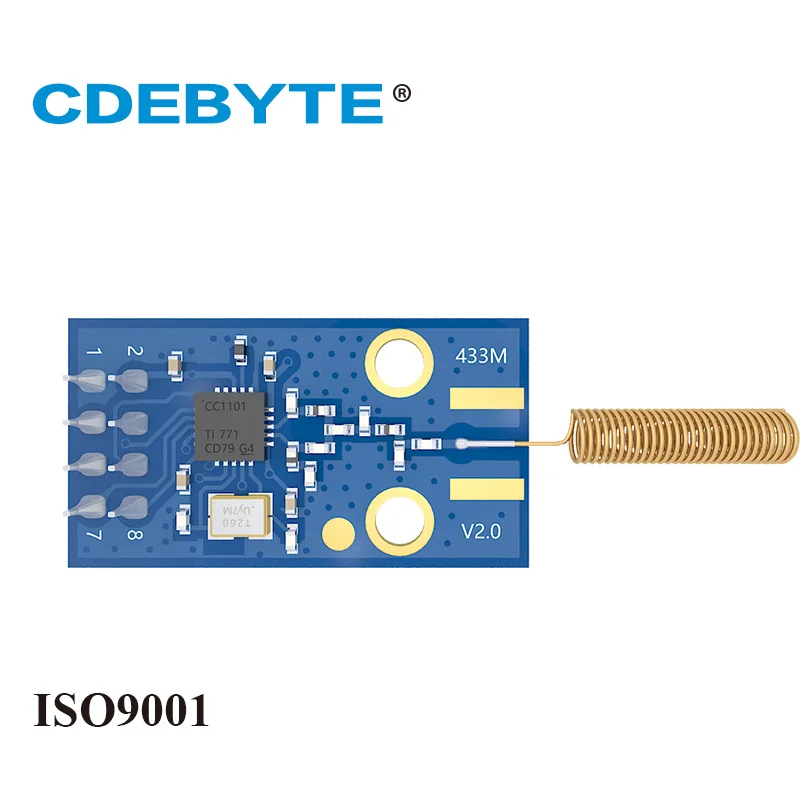 

High performance E02PCS/Lot CDEBYTE CC1101 Wireless FSK Transceiver Module with 433MHz Spring antenna