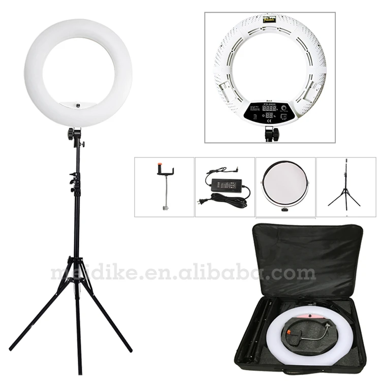 bilder für Yidoblo weiß fd-480ii 18 "Led-ringlicht Kit 480 LED Warme und Kalte 2 farbe Einstellbar Fotolampen + ständer (2 Mt) + Weiche tasche bilder für Yidoblo weiß fd-480ii 18 "Led-ringlicht Kit 480 LED Warme und Kalte 2 farbe Einstellbar Fotolampen + ständer (2 Mt) + Weiche tasche