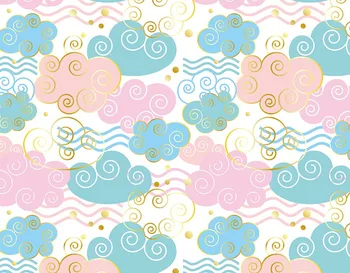

MEHOFOTO Nature Blue Pink Gold CloudsPortrait Decor Photography Backgrounds Customized Photographic Backdrops for Photo Studio