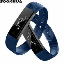 SOONHUA ID115 HR Inteligente Pulseira Pedômetro Heart Rate Monitor de Fitness e Sono Rastreador OLED de Oxigênio No Sangue de Banda Inteligente Pulseira