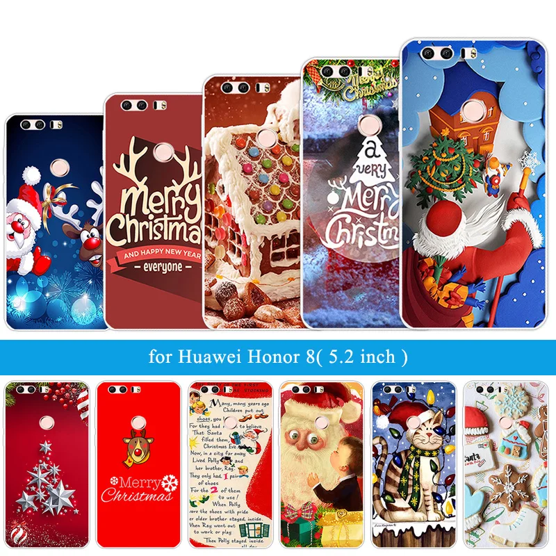 Силиконовый чехол для Huawei Honor 8 чехлы телефонов мобильных 5 2 &quotдля Рождественская