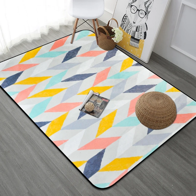 Скандинавские Современные стильные толстые полосатые ковры для гостиной прямоугольные геометрические области ковер Безопасный детский ковер для украшения дома коврик, ковер