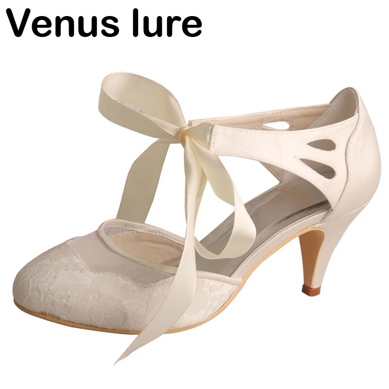 beige mid heel court shoes